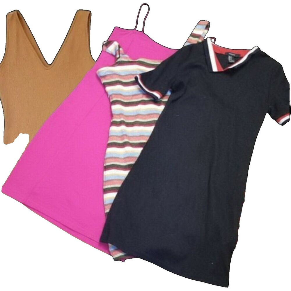 4pc Forever 21 Wild Fable Bodycon Dress Bundle M Pink Black Mini Y2K Coquette